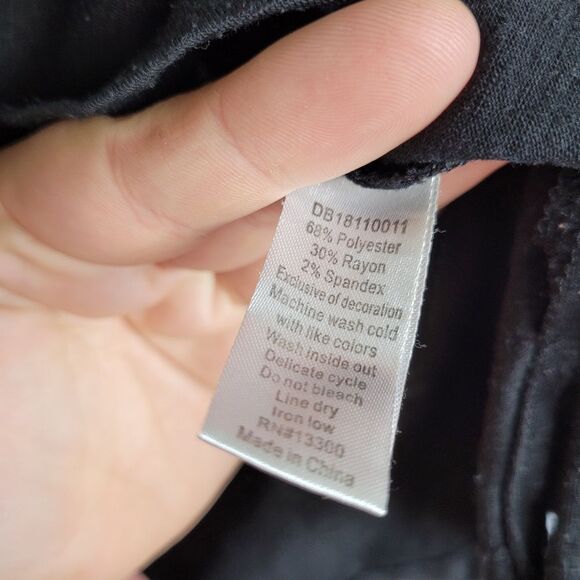 Downeast Black Lace Pullover Shirt Long Sleeve Black V Neck Comfy Casual Small - Picture 10 of 12